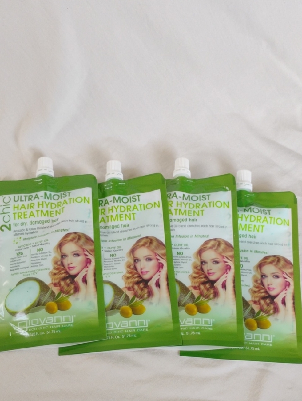 Giovanni Ultra-Moist Hair Hydration Treatment - Green Sachets Lot Of 4